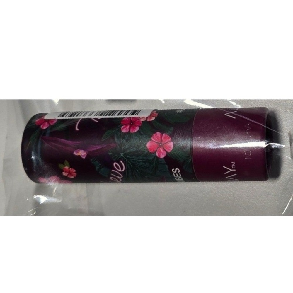 Almay Lip Vibes Lipstick 130 Believe Matte Berry Purple Tropical Floral Case NEW